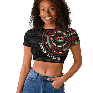 Personalised Kenya African Tribal Pattern Raglan Cropped T shirt Chest Arm Tattoo