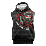 Personalised Kenya African Tribal Pattern Sleeveless Hoodie Chest Arm Tattoo - African Pride