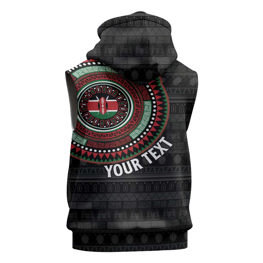 Personalised Kenya African Tribal Pattern Sleeveless Hoodie Chest Arm Tattoo - African Pride