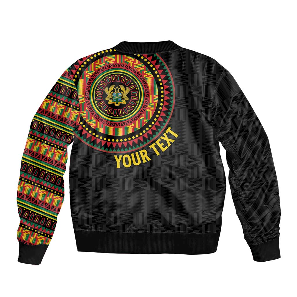 Personalised Ghana African Tribal Mix Kente Patterns Bomber Jacket Chest Arm Tattoo