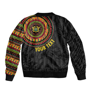 Personalised Ghana African Tribal Mix Kente Patterns Bomber Jacket Chest Arm Tattoo