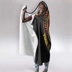 Personalised Ghana African Tribal Mix Kente Patterns Hooded Blanket Chest Arm Tattoo