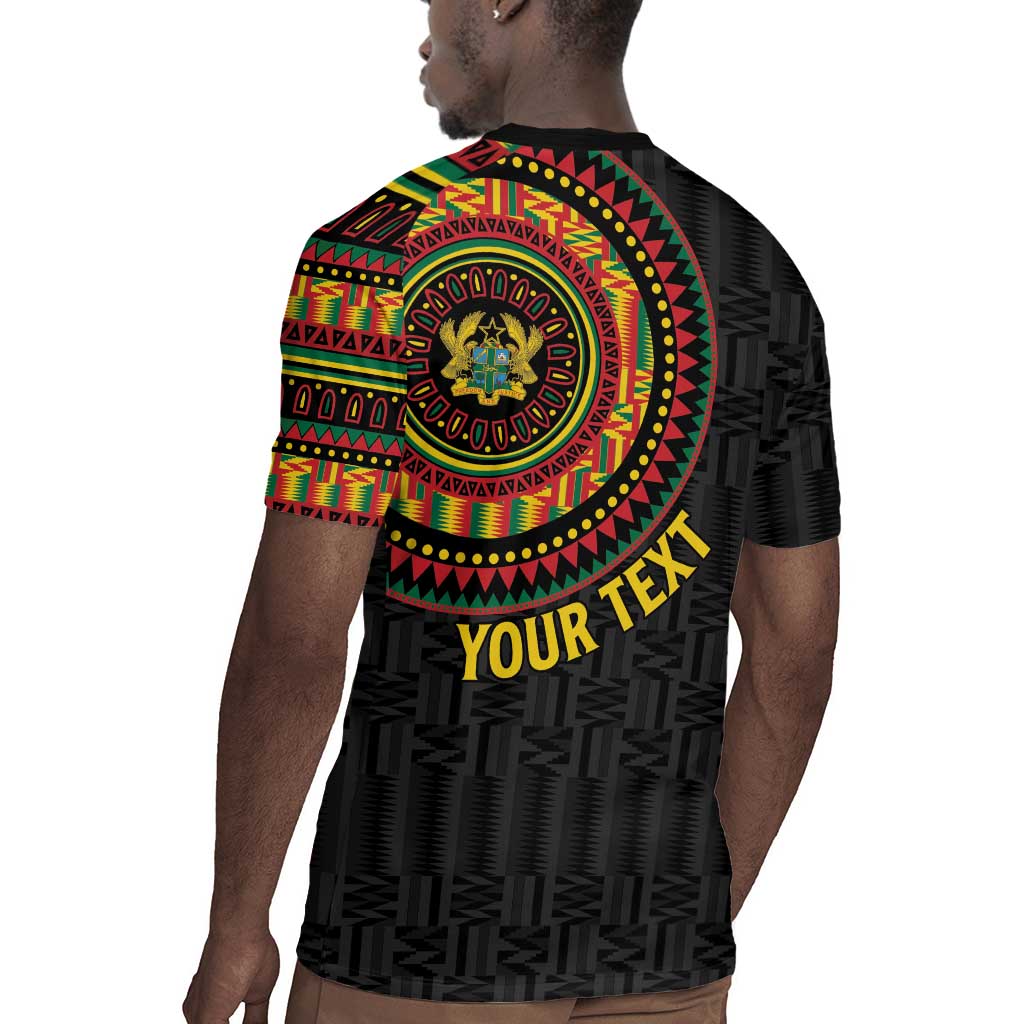 Personalised Ghana African Tribal Mix Kente Patterns Rugby Jersey Chest Arm Tattoo