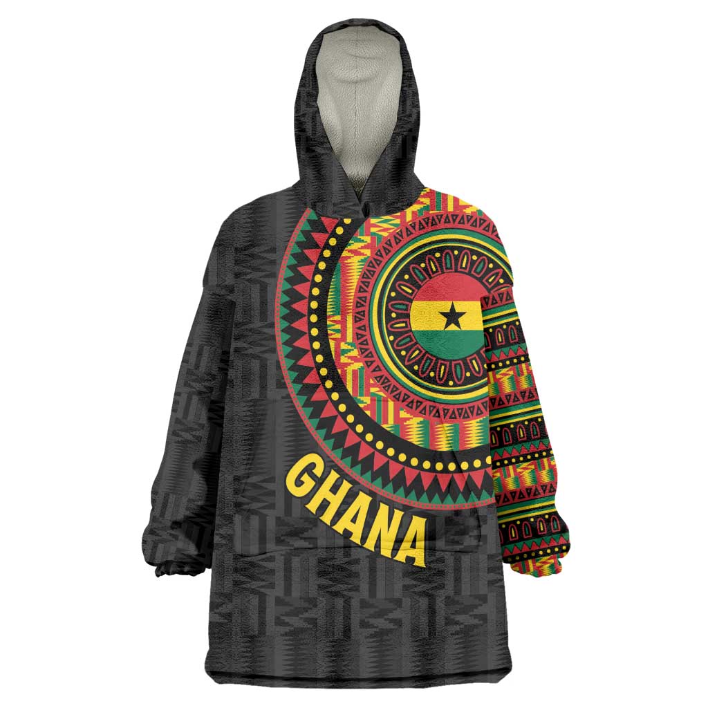 Personalised Ghana African Tribal Mix Kente Patterns Wearable Blanket Hoodie Chest Arm Tattoo