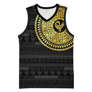 African Adinkra Basketball Jersey Sankofa Bird - Gold Version - Chest Arm Tattoo LT15