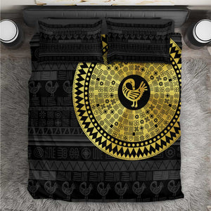 African Adinkra Bedding Set Sankofa Bird - Gold Version - Chest Arm Tattoo