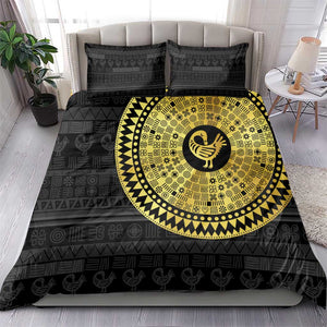 African Adinkra Bedding Set Sankofa Bird - Gold Version - Chest Arm Tattoo