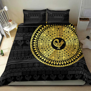 African Adinkra Bedding Set Sankofa Bird - Gold Version - Chest Arm Tattoo