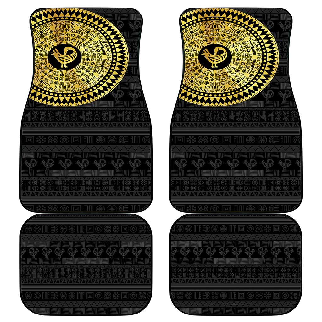 African Adinkra Car Mats Sankofa Bird - Gold Version - Chest Arm Tattoo