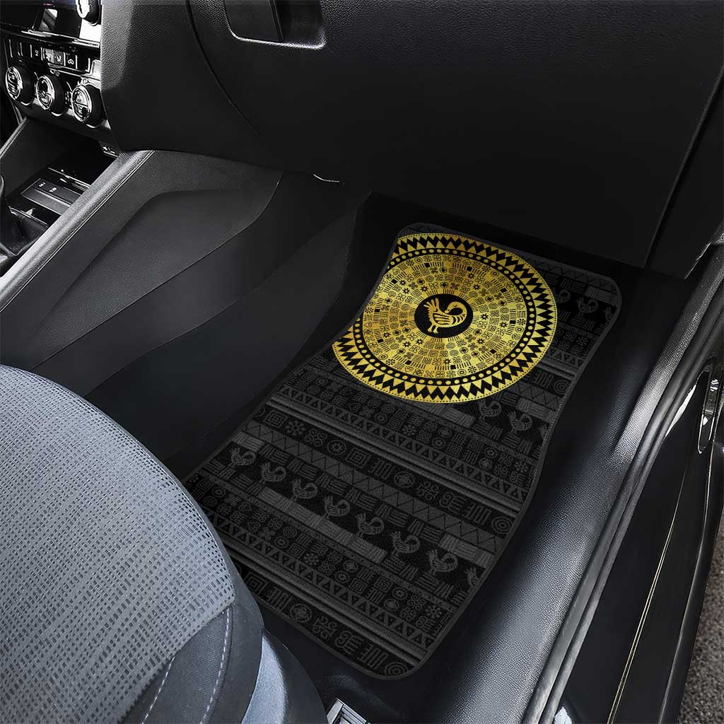 African Adinkra Car Mats Sankofa Bird - Gold Version - Chest Arm Tattoo