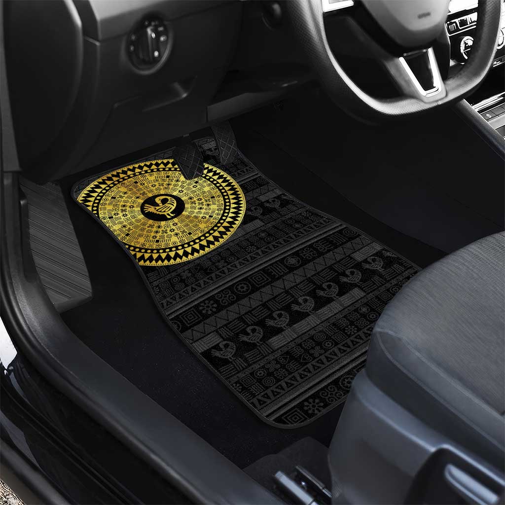 African Adinkra Car Mats Sankofa Bird - Gold Version - Chest Arm Tattoo
