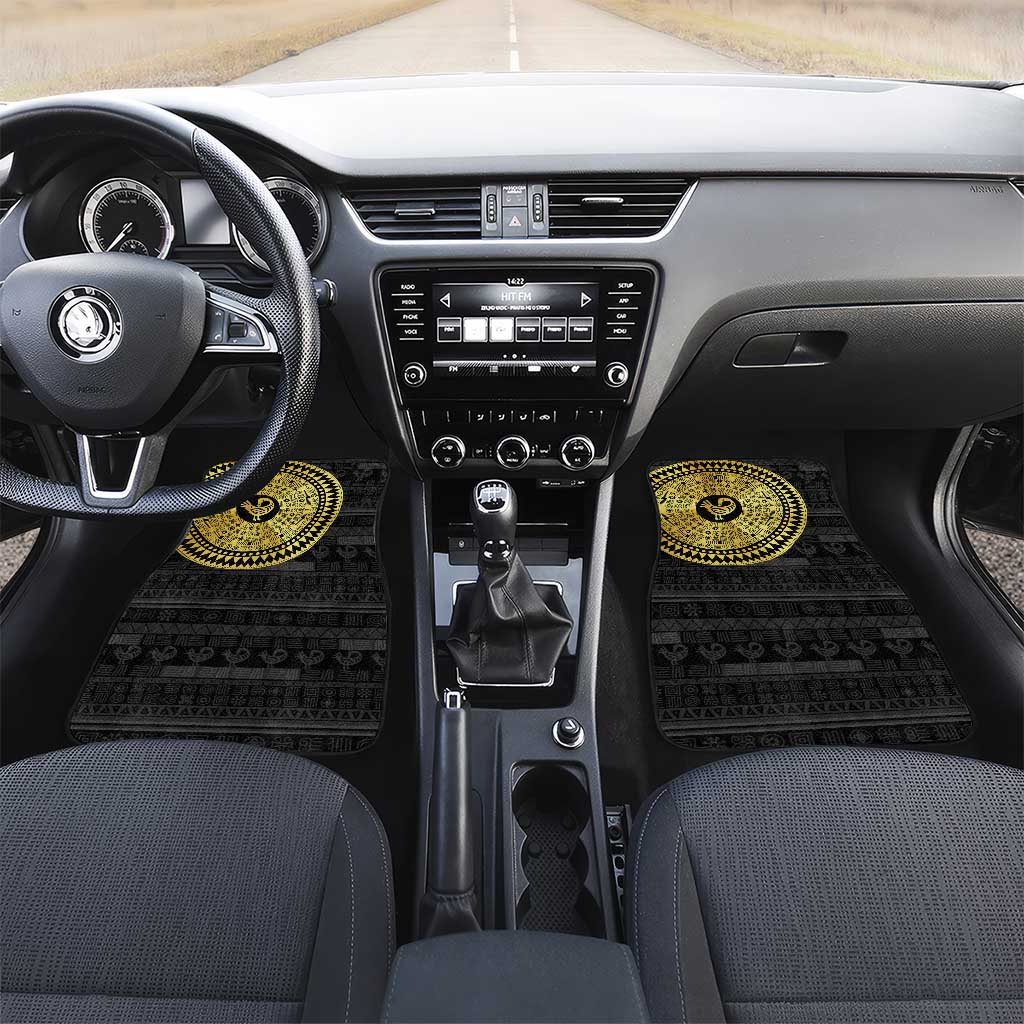 African Adinkra Car Mats Sankofa Bird - Gold Version - Chest Arm Tattoo