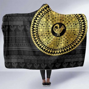 African Adinkra Hooded Blanket Sankofa Bird - Gold Version - Chest Arm Tattoo