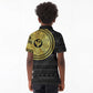 African Adinkra Kid Polo Shirt Sankofa Bird - Gold Version - Chest Arm Tattoo
