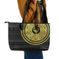 African Adinkra Leather Tote Bag Sankofa Bird - Gold Version - Chest Arm Tattoo