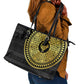 African Adinkra Leather Tote Bag Sankofa Bird - Gold Version - Chest Arm Tattoo