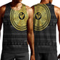African Adinkra Men Tank Top Sankofa Bird - Gold Version - Chest Arm Tattoo