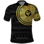 African Adinkra Polo Shirt Sankofa Bird - Gold Version - Chest Arm Tattoo