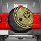 African Adinkra Spare Tire Cover Sankofa Bird - Gold Version - Chest Arm Tattoo