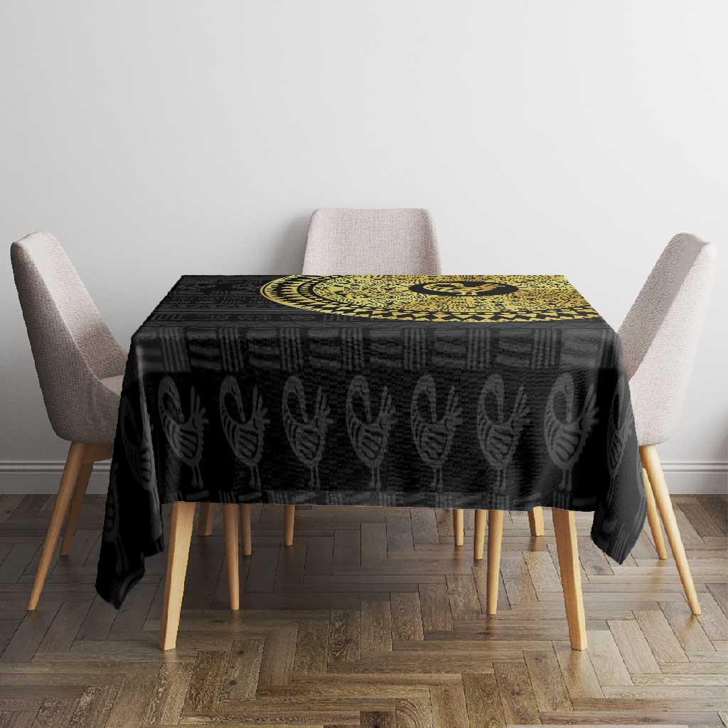 African Adinkra Tablecloth Sankofa Bird - Gold Version - Chest Arm Tattoo