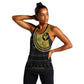 African Adinkra Women Racerback Tank Sankofa Bird - Gold Version - Chest Arm Tattoo