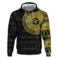 African Adinkra Zip Hoodie Sankofa Bird - Gold Version - Chest Arm Tattoo