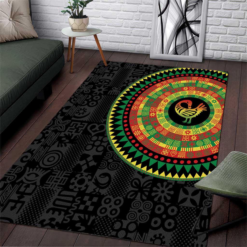 African Sankofa Bird Area Rug Adinkra Symbols - Chest Arm Tattoo