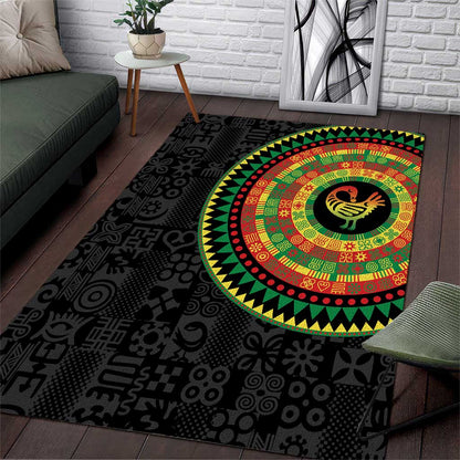 African Sankofa Bird Area Rug Adinkra Symbols - Chest Arm Tattoo