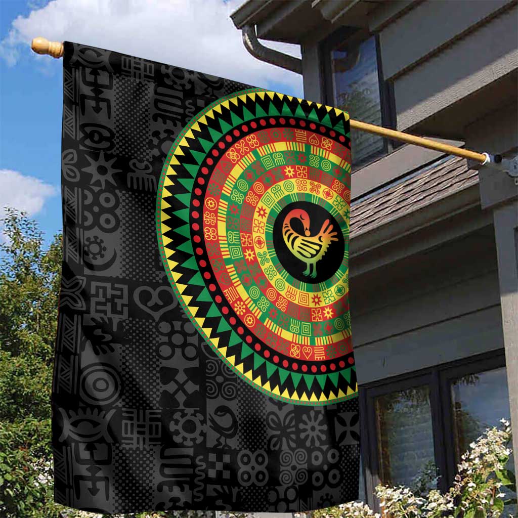 African Sankofa Bird Garden Flag Adinkra Symbols - Chest Arm Tattoo