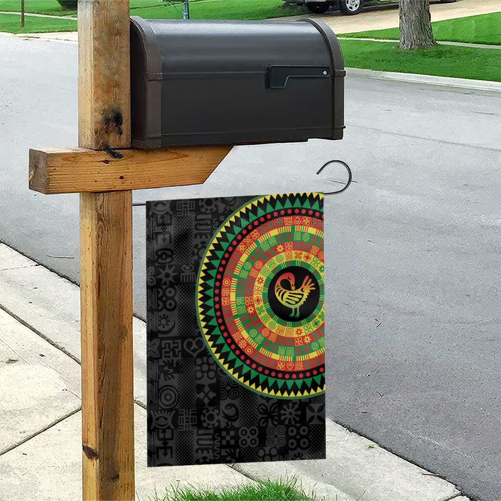 African Sankofa Bird Garden Flag Adinkra Symbols - Chest Arm Tattoo