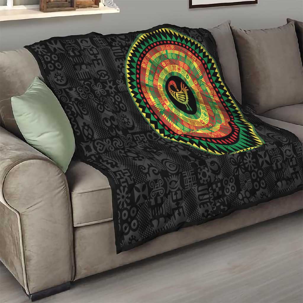 African Sankofa Bird Quilt Adinkra Symbols - Chest Arm Tattoo