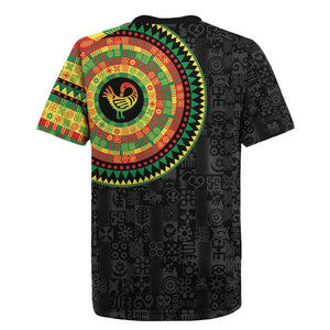African Sankofa Bird Rugby Jersey Adinkra Symbols - Chest Arm Tattoo