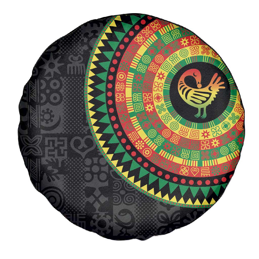 African Sankofa Bird Spare Tire Cover Adinkra Symbols - Chest Arm Tattoo