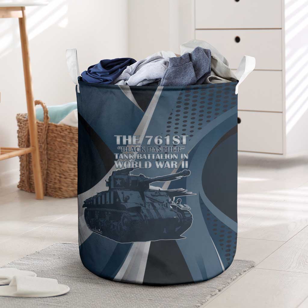 761st Tank Battalion WWII Laundry Basket Black Panthers Tribute
