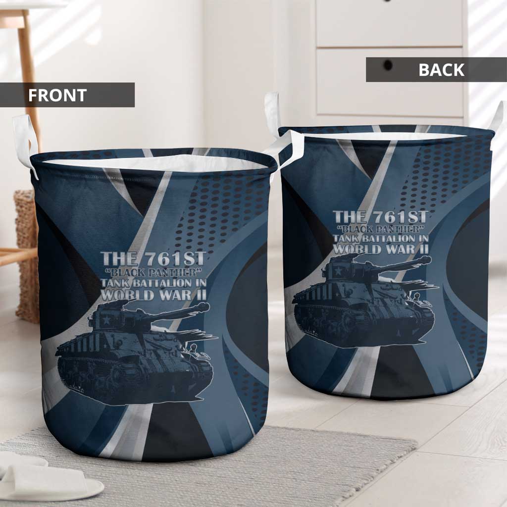 761st Tank Battalion WWII Laundry Basket Black Panthers Tribute