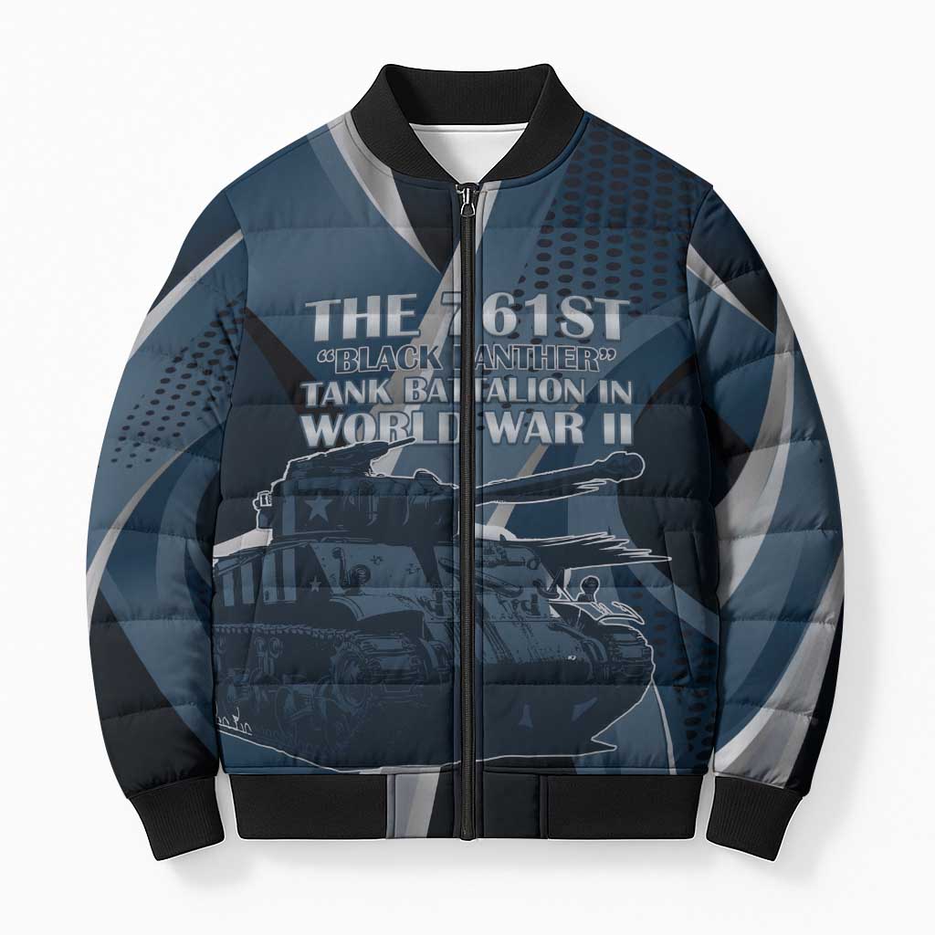 Personalized 761st Tank Battalion WWII Bomber Puffer Jacket Black Panthers Tribute