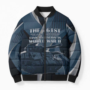 Personalized 761st Tank Battalion WWII Bomber Puffer Jacket Black Panthers Tribute