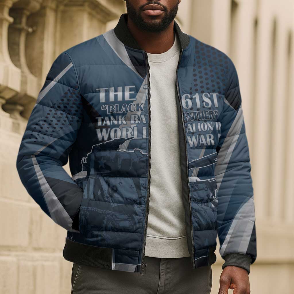 Personalized 761st Tank Battalion WWII Bomber Puffer Jacket Black Panthers Tribute