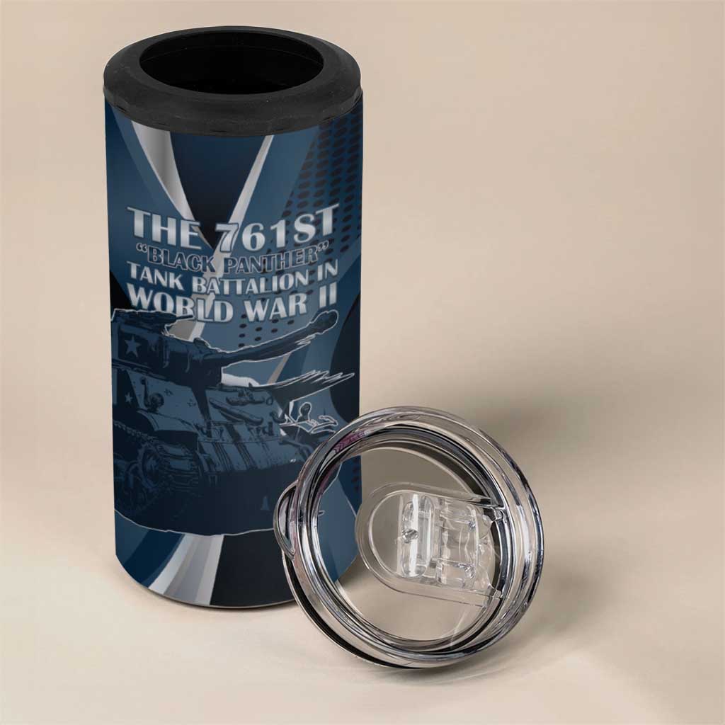 Personalized 761st Tank Battalion WWII 4 in 1 Can Cooler Tumbler Black Panthers Tribute