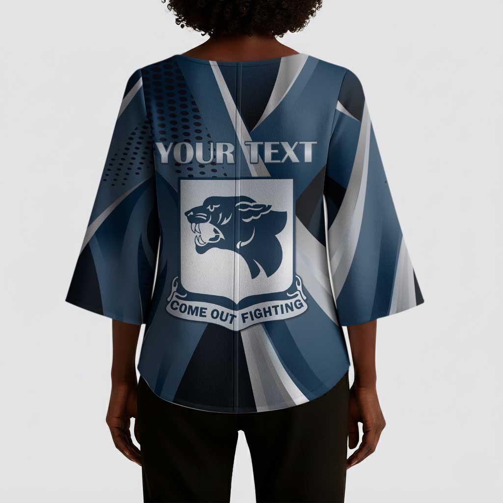 Personalized 761st Tank Battalion WWII Kimono Sleeve Blouse Black Panthers Tribute