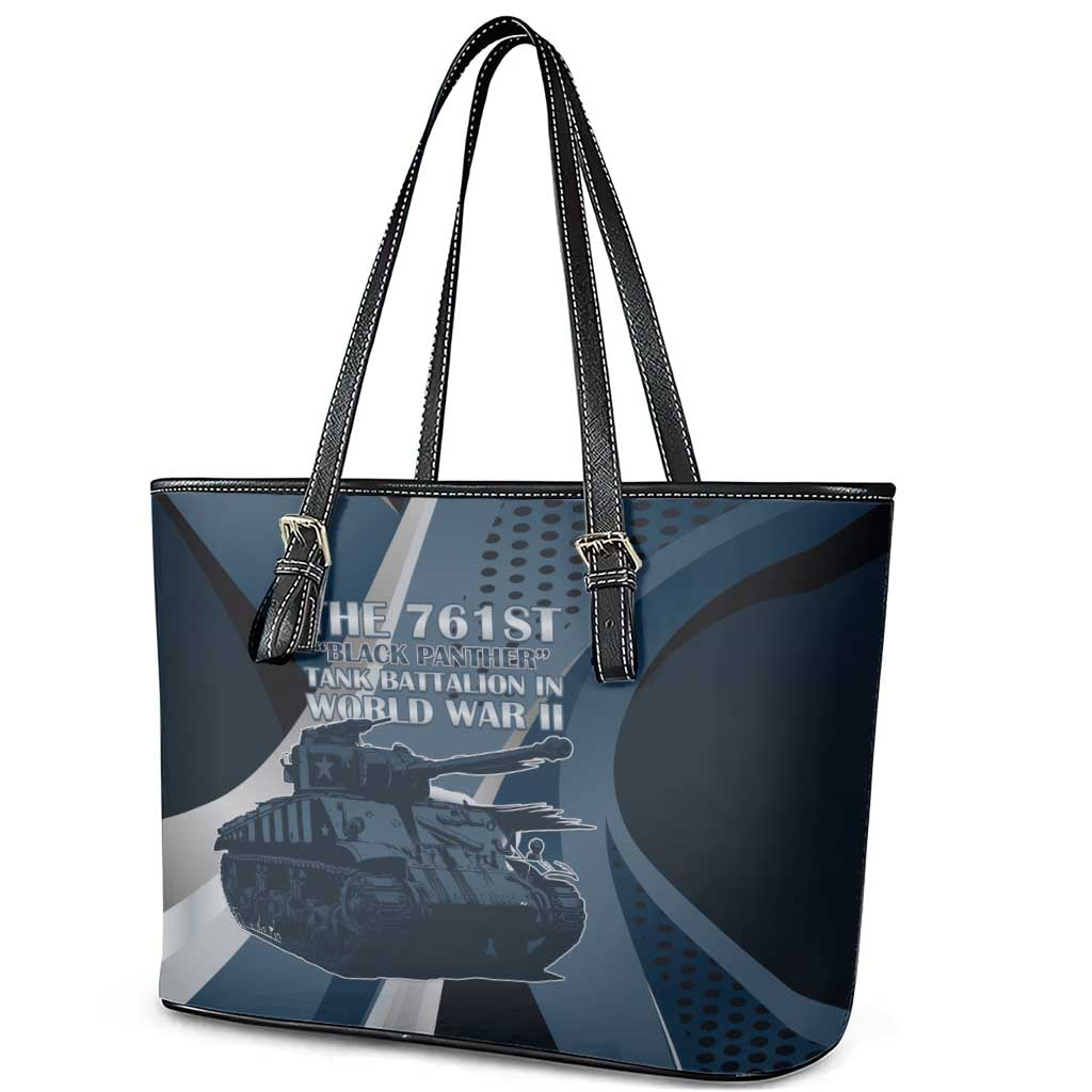 761st Tank Battalion WWII Leather Tote Bag Black Panthers Tribute