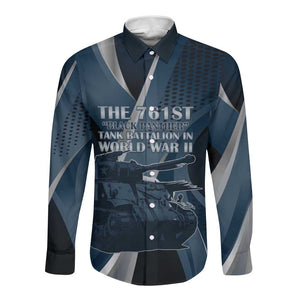 Personalized 761st Tank Battalion WWII Long Sleeve Button Shirt Black Panthers Tribute