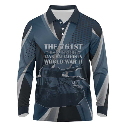 Personalized 761st Tank Battalion WWII Long Sleeve Polo Shirt Black Panthers Tribute