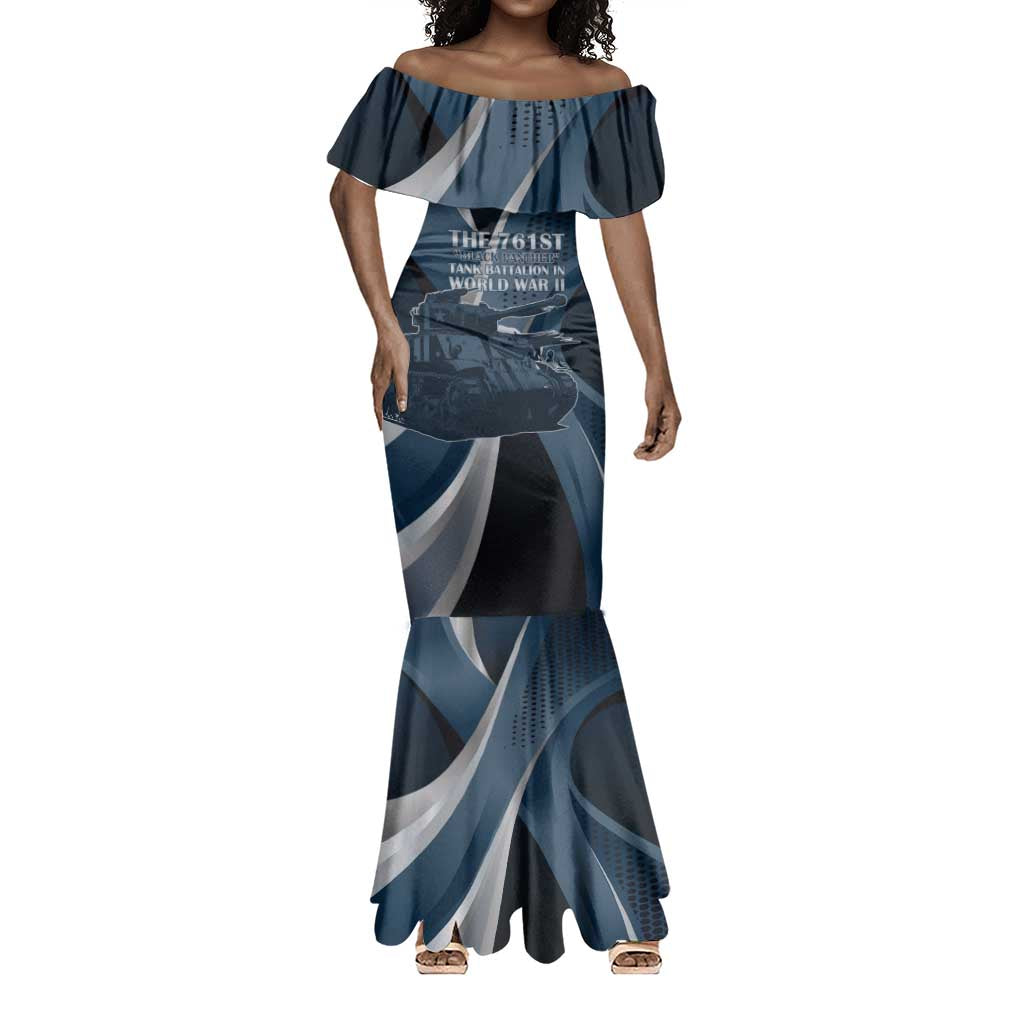 Personalized 761st Tank Battalion WWII Mermaid Dress Black Panthers Tribute