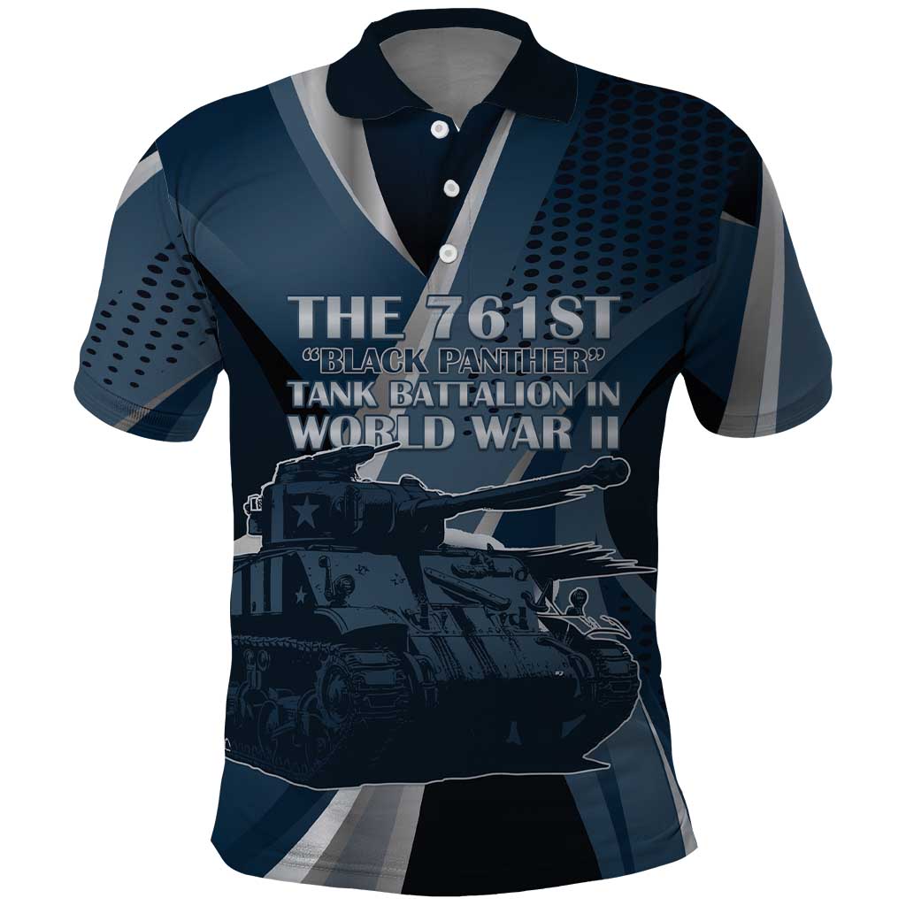 Personalized 761st Tank Battalion WWII Polo Shirt Black Panthers Tribute