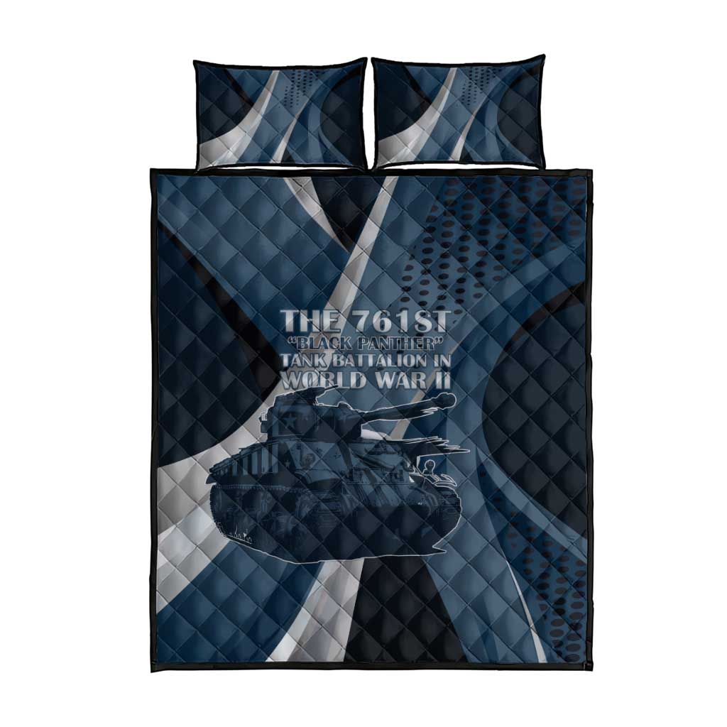 761st Tank Battalion WWII Quilt Bed Set Black Panthers Tribute