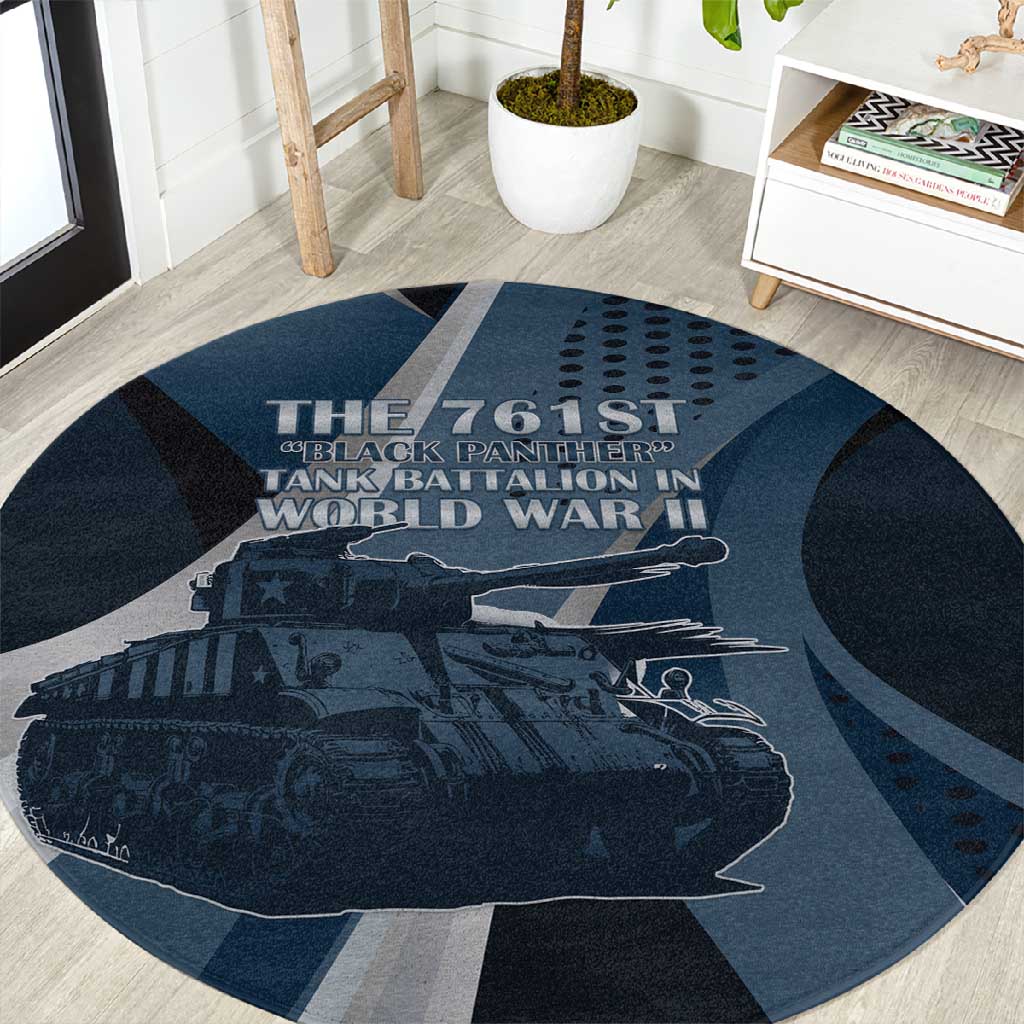 761st Tank Battalion WWII Round Carpet Black Panthers Tribute