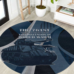 761st Tank Battalion WWII Round Carpet Black Panthers Tribute