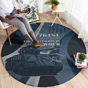 761st Tank Battalion WWII Round Carpet Black Panthers Tribute