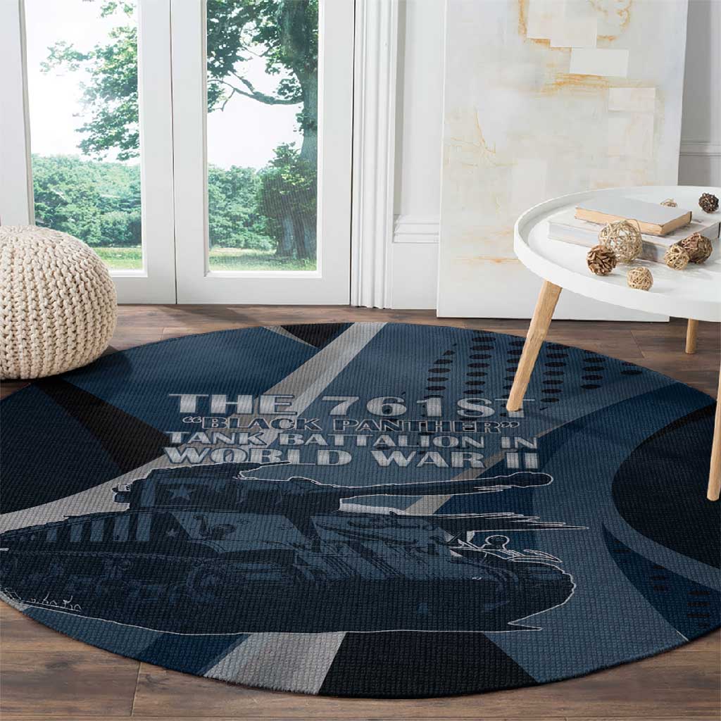 761st Tank Battalion WWII Round Carpet Black Panthers Tribute